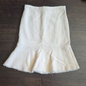 J. Crew Elegant Cream Flounce Hem Women's Skirt